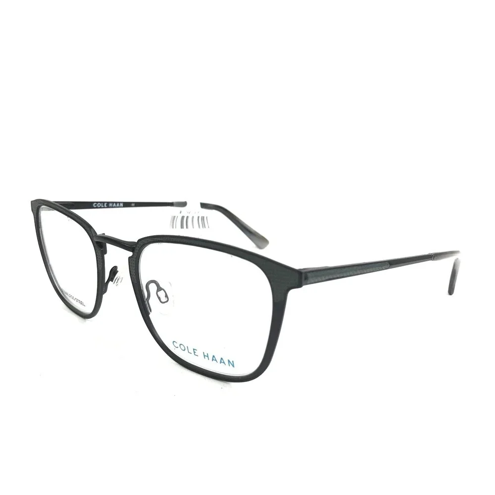 Cole Haan Eyeglasses Frames CH4042 001 BLACK Gray Square Full Rim 51-21-140
